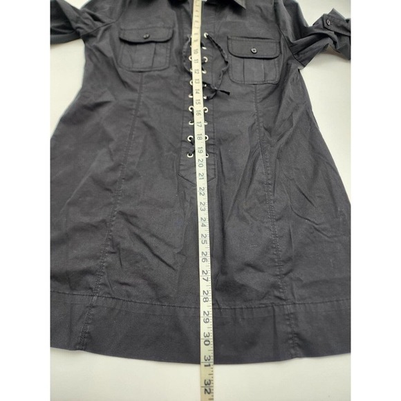 Soft Surroundings Lace Front Long Sleeve Black Tunic Top Shirt Size S - Picture 7 of 7